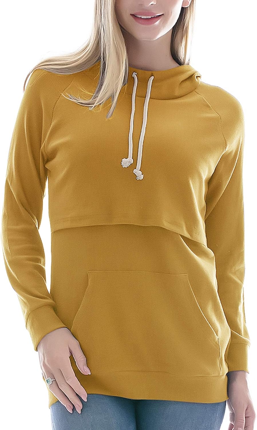Smallshow Women’s Maternity Nursing Hoodie Long Sleeve Breastfeeding