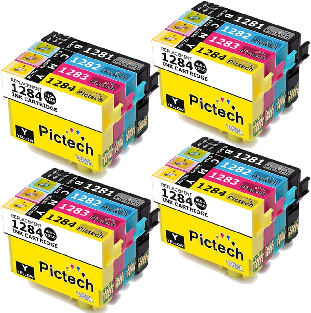 Pictech® Compatible Ink Cartridges for Epson Stylus SX435W Printer - Replacement for Epson T1281 T1282 T1283 T1284 / T1285 ink Cartridges (4x Black, 4x Cyan, 4x Magenta, 4xYellow)
