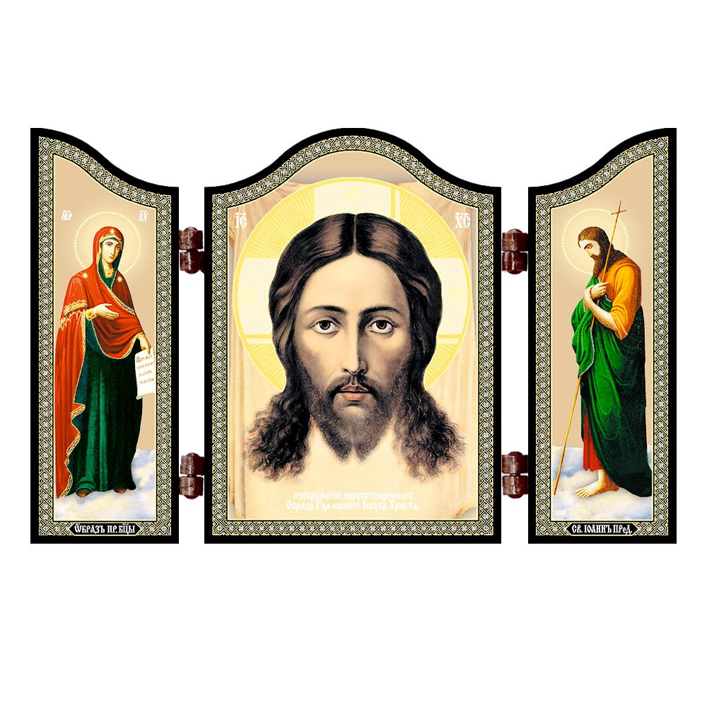 NKlaus 1412 Jesus Acheiropoieton Icon Triptych Spas Nerukotvornyj Altar — image 1
