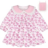MHJY Baby Toddler Girl Dress Long Sleeve Fall Playwear Dress with Bag Floral Princess Dress