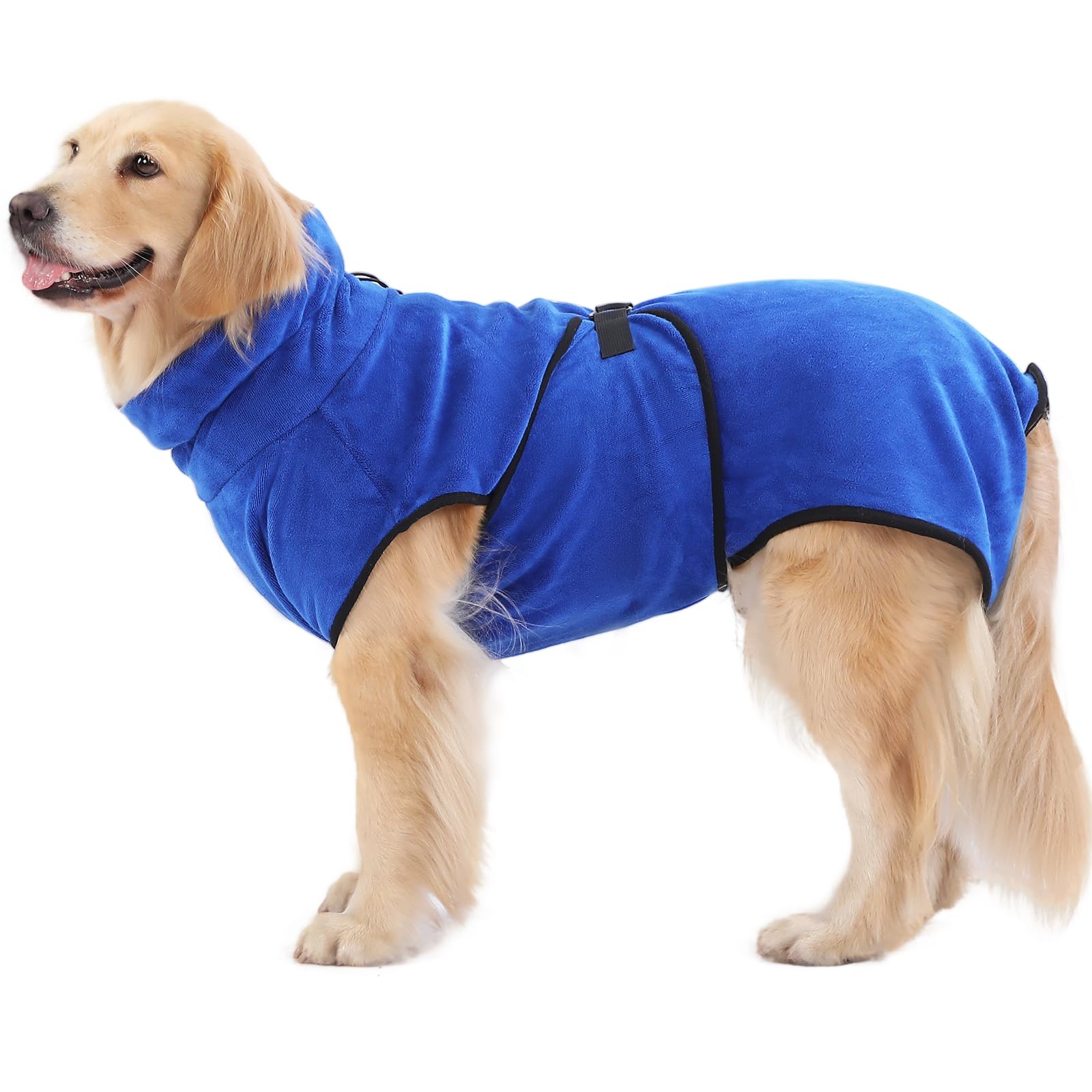 PETTOM Dog Drying Robe Drying Coat Adjustable Super Absorbent Microfiber Dog Bathrobe Quick Drying — image 1