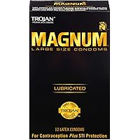 Trojan Magnum Large Size Lubricated Condoms - 12 count
