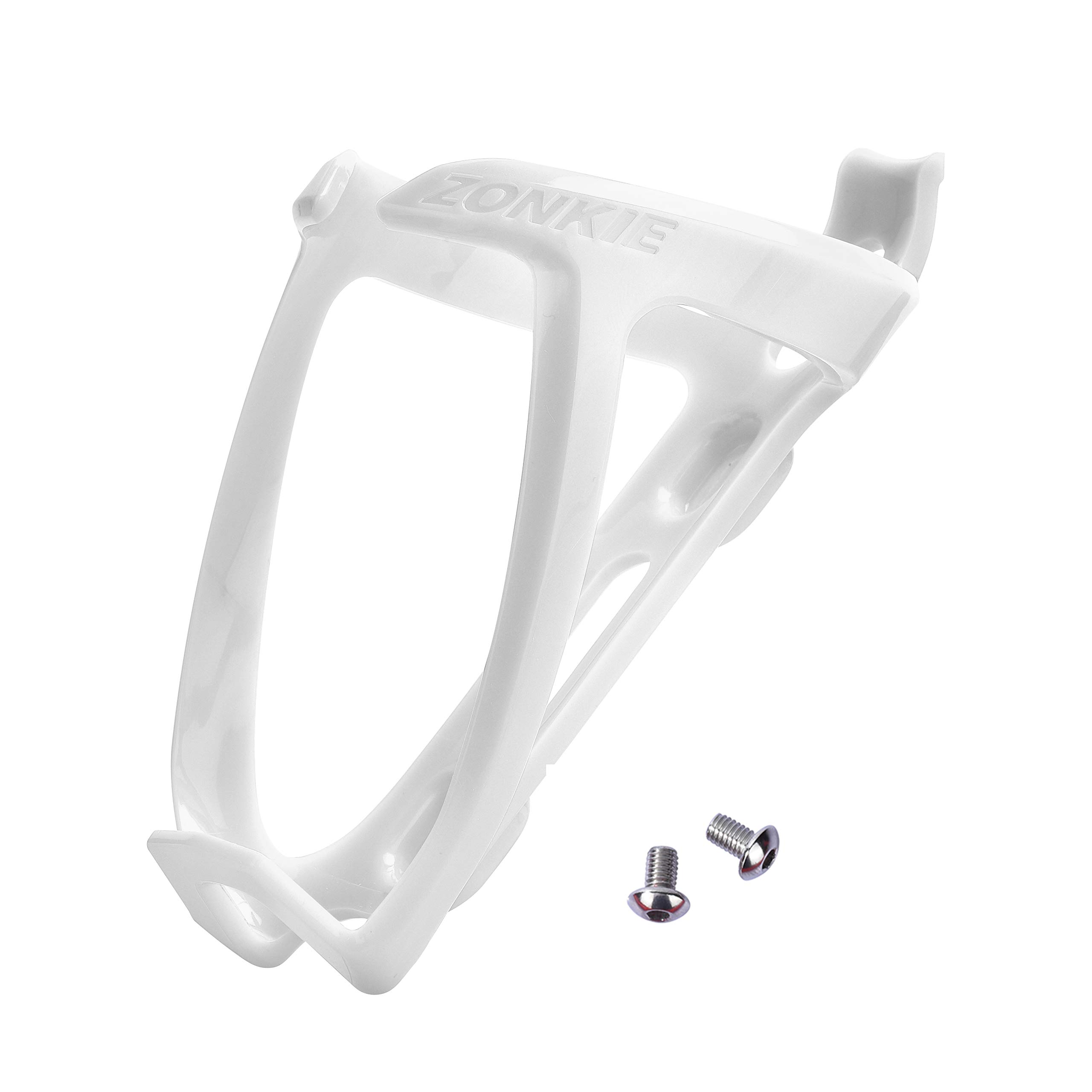 zonkie Bicycle Bottle Cages, Plastic Bike Bottle Holder, Road, Mountain Bicycle Bottle Cages (White)
