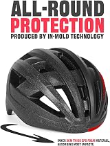 Victgoal Bike Helmet with Magnetic Goggles Visor LED Light Black Red L 57-61 cm view 7
