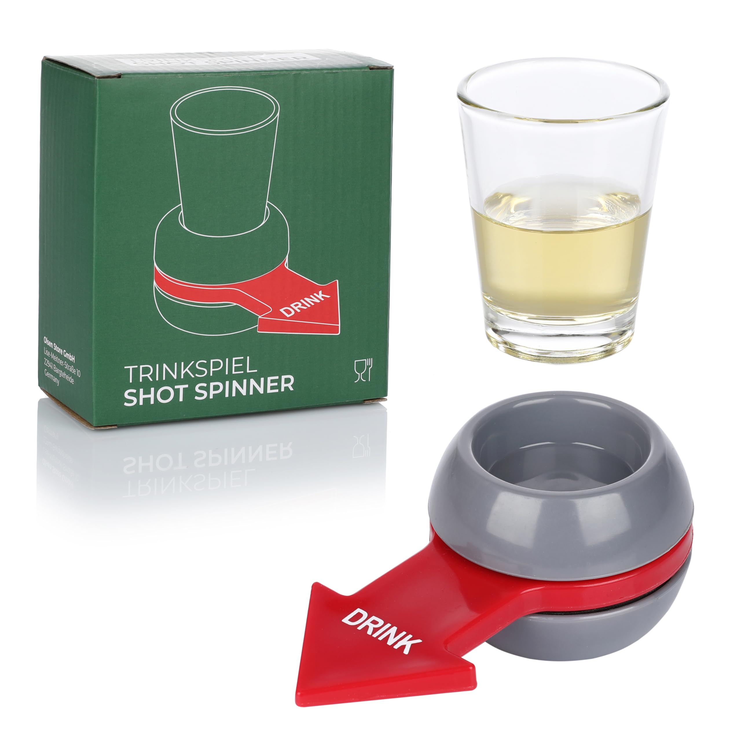 FunX Shot Spinner Party Game - Drinking Game with Shot Glass and Arrow - 2cl Filling Quantity