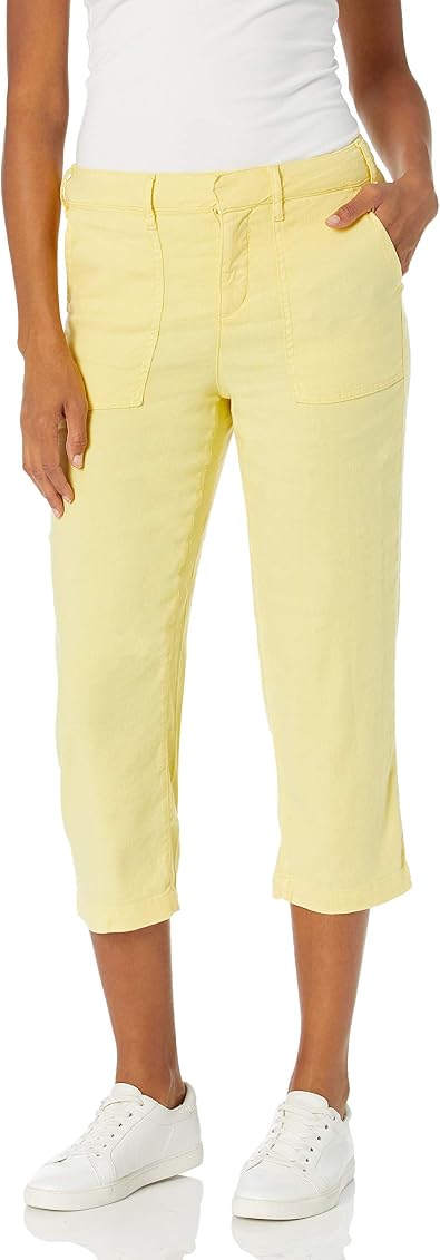 NYDJ Women's Misses Utility Pants in Stretch Linen, Sunshine, 12 at Amazon  Women's Clothing store