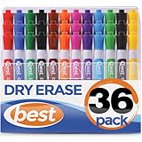 Best Dry Erase Whiteboard Markers, 12 Assorted Color, Set of 36