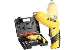 SainSmart Cordless Electric Screwdriver with Rechargeable 3.6v Lithium Battery and 1/4” Hex Chuck, Includes 45pcs Bits, 1 Ext