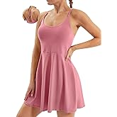 Ewedoos Tennis Dress Womens Athletic Dress Built in Shorts & Bra Adjustable Straps Workout Exercise Golf Summer Dress