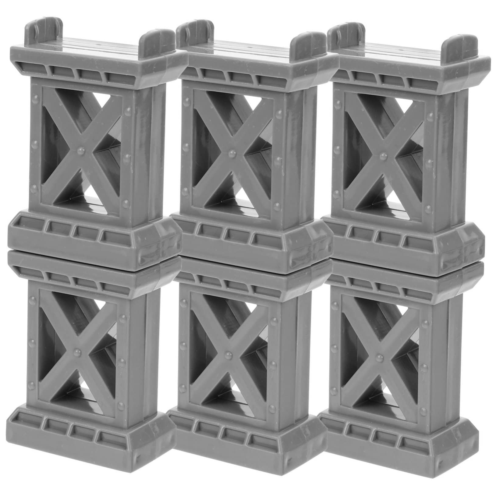 LABRIMP 6pcs Train Pier Kids Kickstand Kids Toy Train Arca Rail Set Wooden Track Wooden Bridge Pier Bridge Support Track Support Risers Child Toy