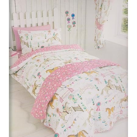 Kids Club Horses Animals Girls Single Quilt Duvet Cover Pillowcase Bedding Bed Set New