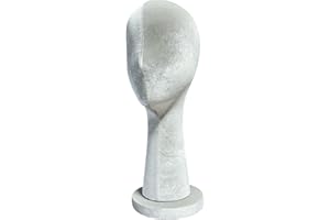 DE-LIANG Female Velvet Head Dress Form Mannequin Fully Pinnable Head for Hat Wig Jewelry Earring Scarves Display Clothing Fabric Head Model for Sale Silver Grey40cm