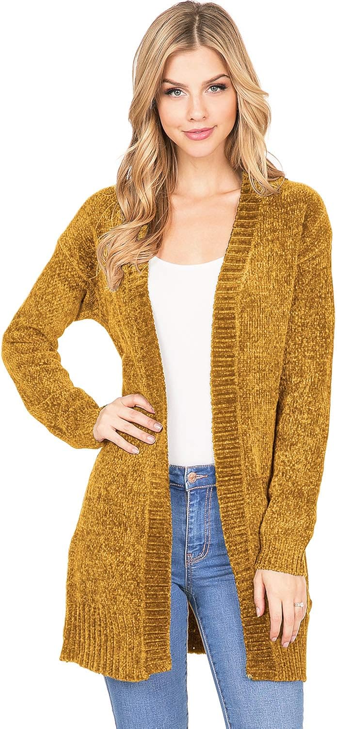 mustard chenille cardigan