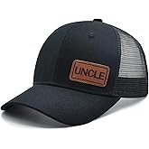 CYYFXKA Uncle Hat for Men, Gifts for Uncles, Leather Patch Adjustable Trucker Baseball Caps for Father's Day Birthday Gift