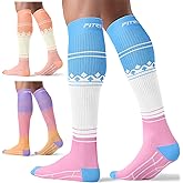FITRELL 3 Pairs Compression Socks for Women and Men 20-30mmHg-Circulation Support Socks