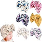 XYX Baby Girl Toddlers Breathable Cotton Hat Newborn Knotted Hat Cute Donut Soft Turban Bow Knot Cap