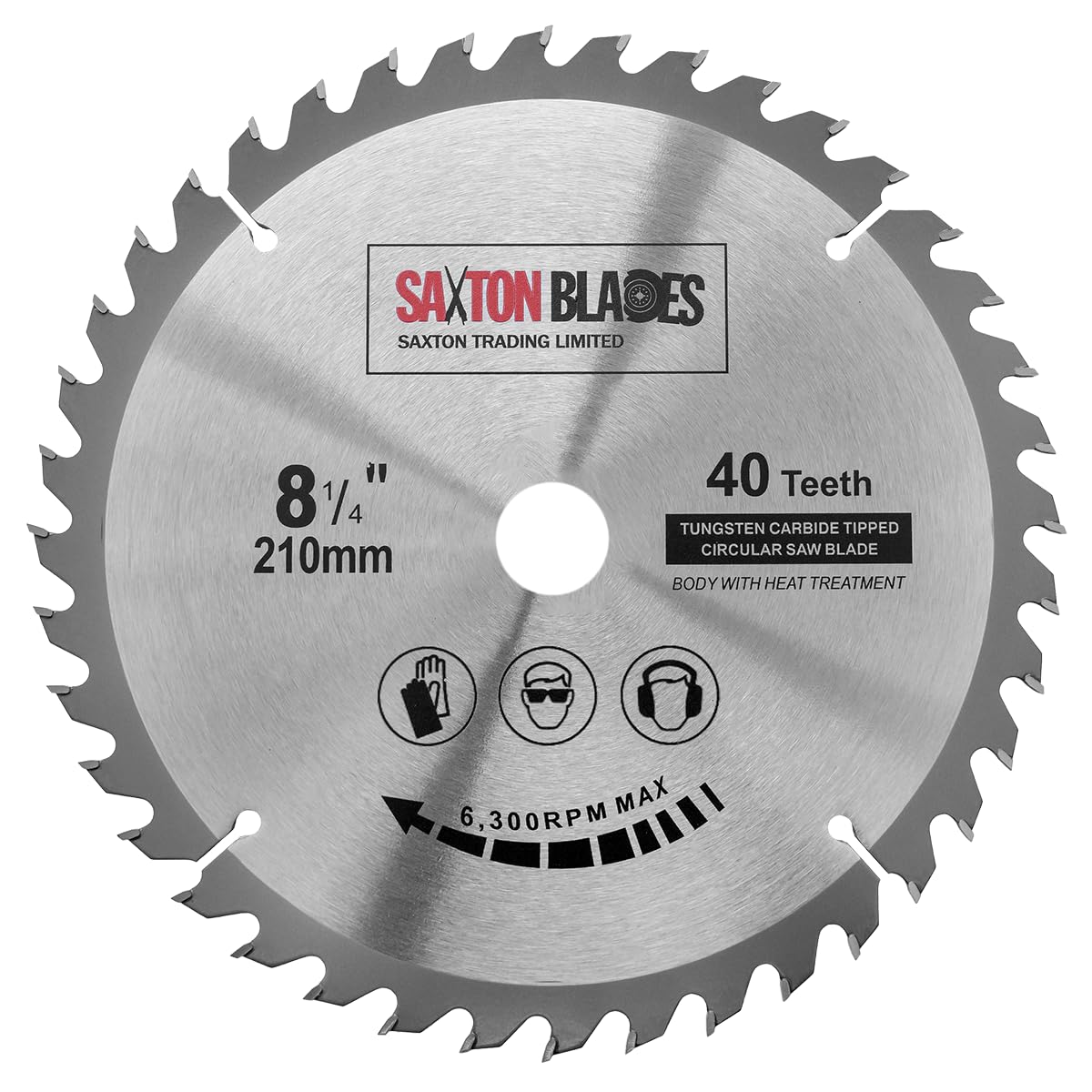 Saxton TCT Circular Wood Mitre Saw Blade 210mm x 40T x 25.4mm Bore fits Evolution Rage Saws