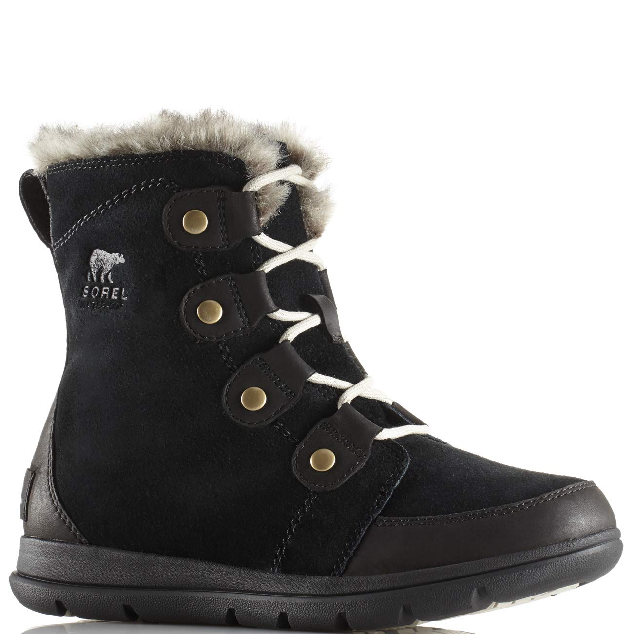 Sorel Women's Explorer Joan Waterproof Winter Boots, Black Black X Dark Stone, 6 UK