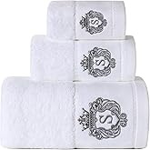 Luxury Bathroom Super Soft and Highly Absorbent Premium 100% Cotton Bath Towel Set for Gifts (White-S)