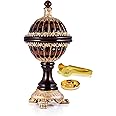 AM Lux Globe Incense Burner - Bakhoor Cone Holders | Frankincense Burner Charcoal | Mabkhara | for Office & Spiritual Decor (Brown)
