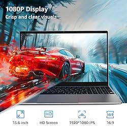 CFVOCUY Laptop Computer, 15.6'' FHD IPS Student