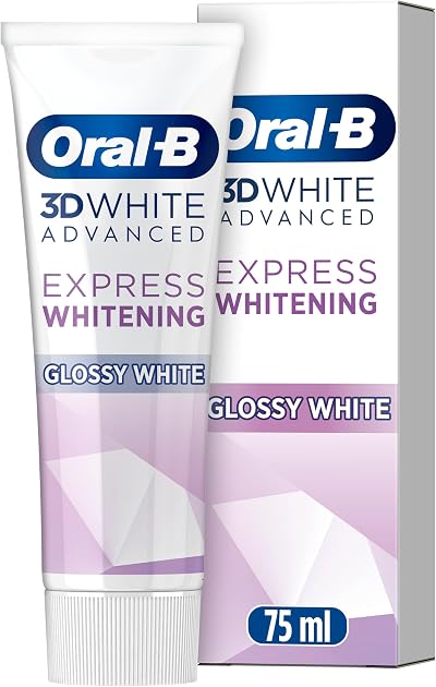 Oral-B 3D White Advanced Express Whitening Toothpaste 75ml Glossy White