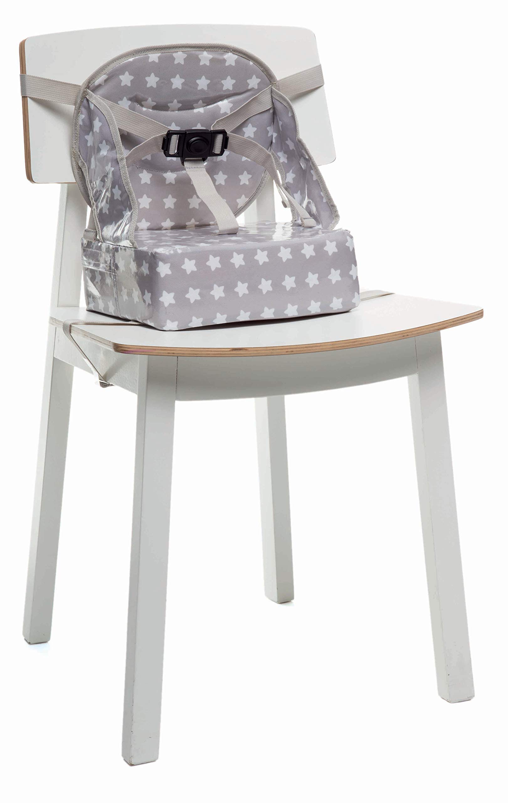 Baby-To-Love Easy Up, Portable Baby Feeding Chair Cushion and Booster Seat for Toddler (White Stars)
