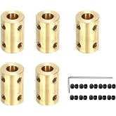 5Pcs 7mm to 7mm Brass Rigid Motor Shaft Coupling Coupler Transmission Connector Sleeve Adapter for RC Boat Car Airplane 3D Printers