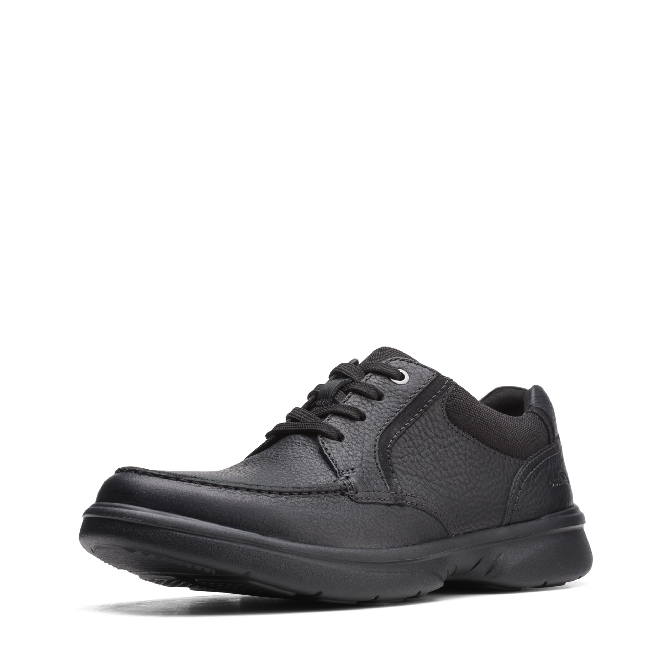 Clarks Men’s Bradley Vibe Oxford, Black Tumbled Leather, 8