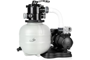 BLUE BAY 【2025 Upgrade】BlueBay 13" Sand Filter Pump with Timer 1/3HP / 1850GPH for Above Ground Pool up to 8000 Gallon, 7-Way Valve, Easy Installation, Gray
