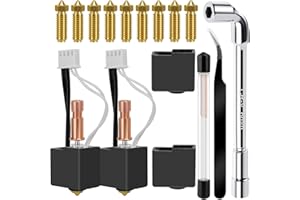 AOPULE 2 pcs Kobra S1 Hotend, 35-Piece Set with 0.2/0.4/0.6mm Nozzles, Silicone Socks and Nozzle Cleaning Tools, Compatible w