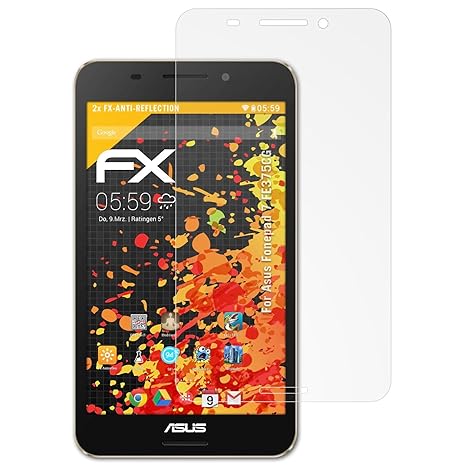 atFolix Panzerfolie kompatibel mit Asus Fonepad 7 FE375CG Schutzfolie, entspiegelnde und stoßdämpfende FX Folie (2X)