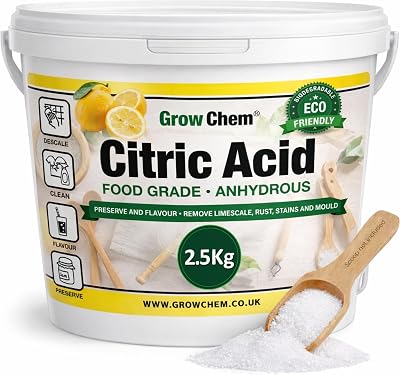 Grow Chem Citric Acid 2.5Kg Bucket – Food Grade Anhydrous Citric Acid