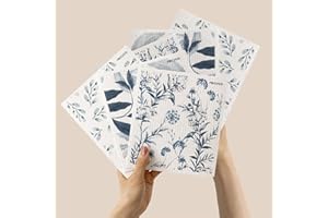 RECYCO Swedish Dishcloths for Kitchen | 6 Pack Foggy Blue Washable Dish Rags | Cellulose Reusable Cleaning Paper Towels | Abs