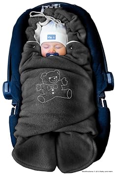 ByBoom - Baby Winter-Einschlagdecke 'Das Original mit dem Bären', Universal für Babyschale, Autositz, z.B. für Maxi-Cosi, Röm
