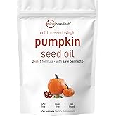 Micro Ingredients Pumpkin Seed Oil with Saw Palmetto,300 Softgels | Cold Pressed, Pure Virgin Oil, Essential Fatty Acids, & Phytosterols | Non-GMO