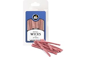 Ner Mitzvah Cotton Refill Wicks for Medium Tzinores Holders, Stand Up Replacement Wicks for Oil Cup Candle Lighting, Multipurpose Use (Pack of 50)