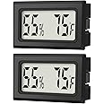Mini Digital Thermometer 2-Pack Hygrometer Indoor Humidity Monitor Temperature Humidity Gauge Meter with Fahrenheit (℉) for Humidors, Greenhouse, Garden, Cellar, Closet, Fridge Etc by DWEPTU