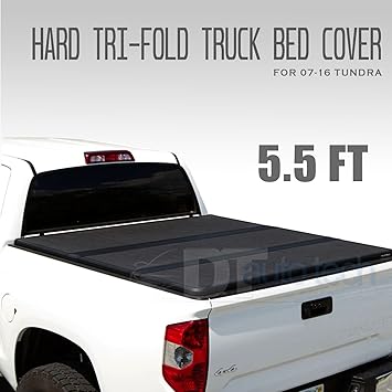 2007 2017 Tundra Lock Hard Solid Tri Fold Tonneau Cover 5 6ft Short Bed Tonneau Covers Amazon Canada