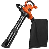 BLACK+DECKER 3-in-1 Electric Leaf Blower, Leaf Vacuum/Mulcher, Corded, 12-Amp (BV6600)