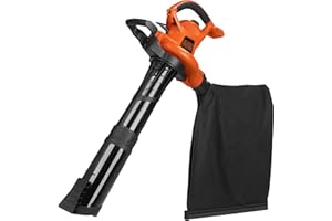 BLACK+DECKER 3-in-1 Electric Leaf Blower, Leaf Vacuum/Mulcher, Corded, 12-Amp (BV6600)