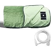 LAXVAPIU Grounding Blanket Earth Connected Throw Silver Fiber Grounded Lap Blanket for Bed Sofa Chair with 15ft Cord (50"x60",Green)