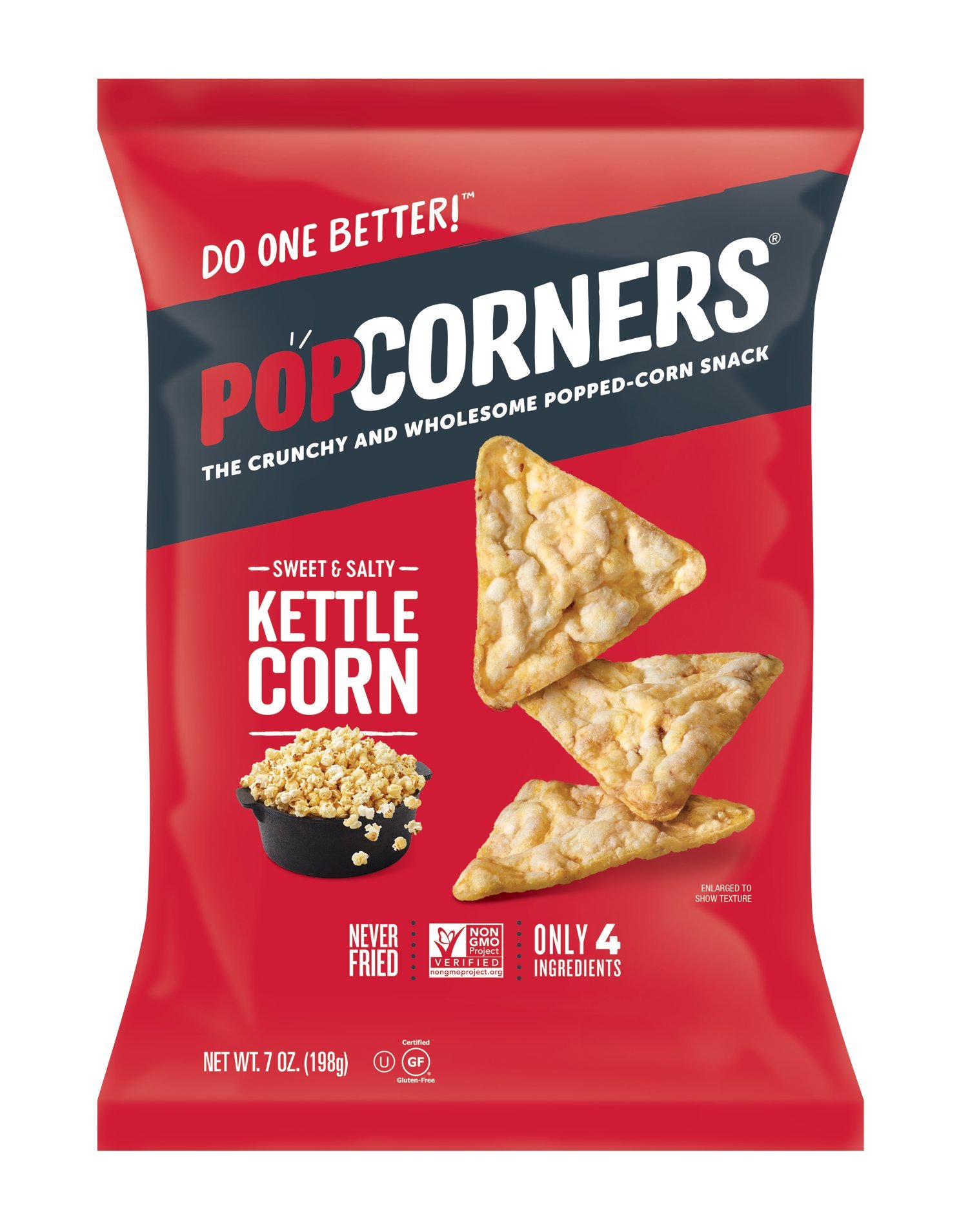 Popcorners Kettle Corn Snack Gluten Free, Vegan Snack (12 Pack, 7