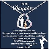 UNGENT THEM Daughter Necklace from Dad Daddy Father Valentines Birthday Gifts for Kids Girls Teen Tween Jewelry 8 10 12 13 14 16 11