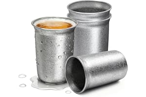 HoJeh Stainless Steel Beer Cup - 25oz Pint Cup(4 Pack) - Stackable Metal Drinking Glasses Water Tumbler Unbreakable Metal Cup