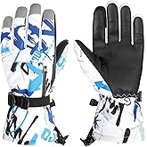 Azarxis Kids Snow Ski Gloves, Children Winter Waterproof Windproof Warm Touchscreen Snowboard Gloves for Boys & Girls