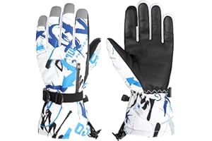 Azarxis Kids Snow Ski Gloves, Children Winter Waterproof Windproof Warm Touchscreen Snowboard Gloves for Boys & Girls