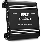Pyle 2 Channel Car Stereo Amplifier - 2000W High Power Dual Channel Bridgeable Audio Sound Auto Small Speaker Amp Box w/ MOSFET, Crossover, Bass Boost Control, Silver Plated RCA Input Output-PLA2378