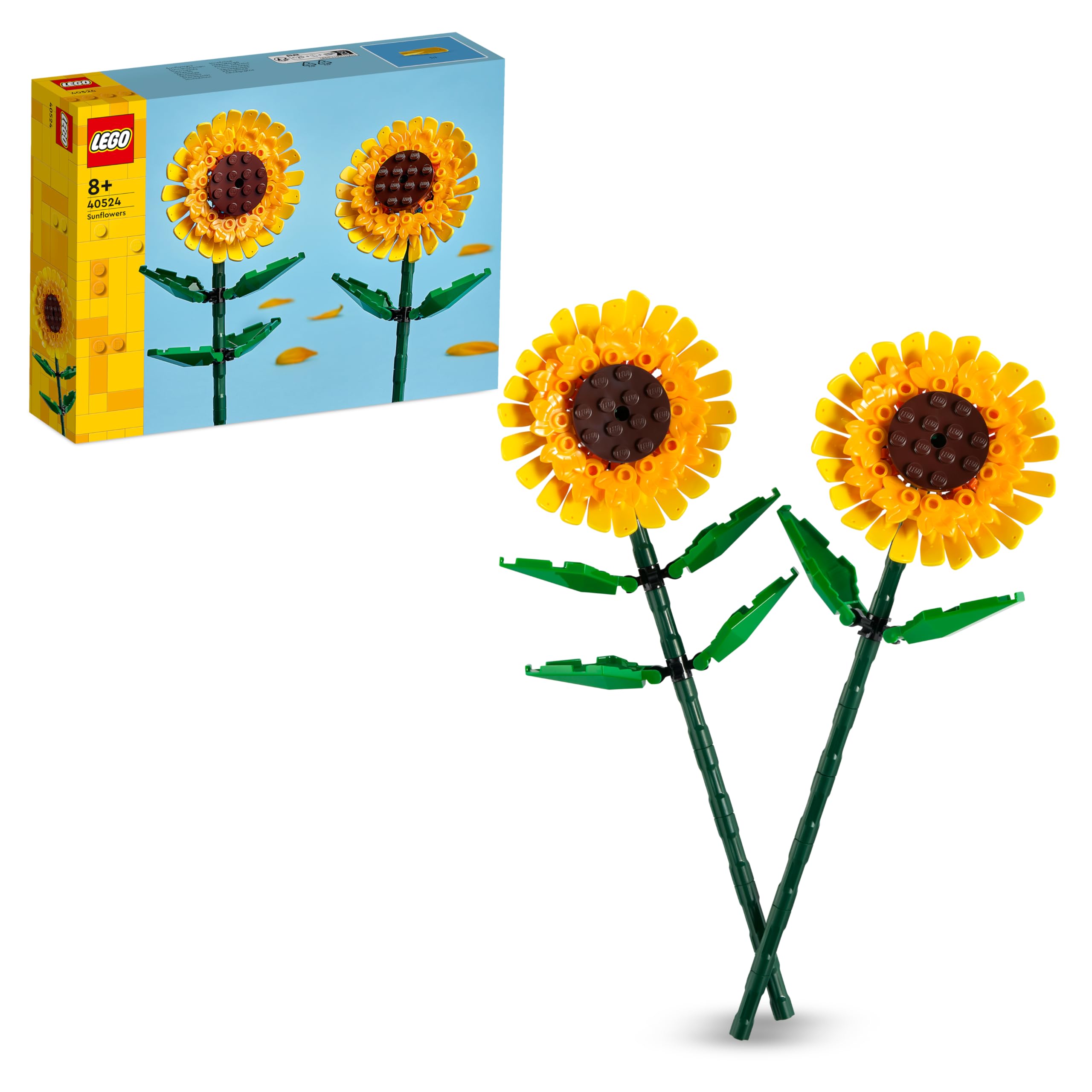 LEGO Botanicals Sunflowers - Yellow Faux Flowers Building Set - Desk Decoration or Floral Bouquet Home Decor - Gift for 8+ Year Old Girls, Boys and Teenagers - Botanical Collection - 40524