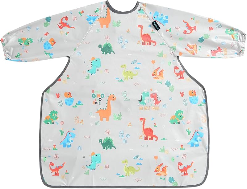 PewinGo Weaning Bib Full Cover Highchair Long Sleeves Waterproof